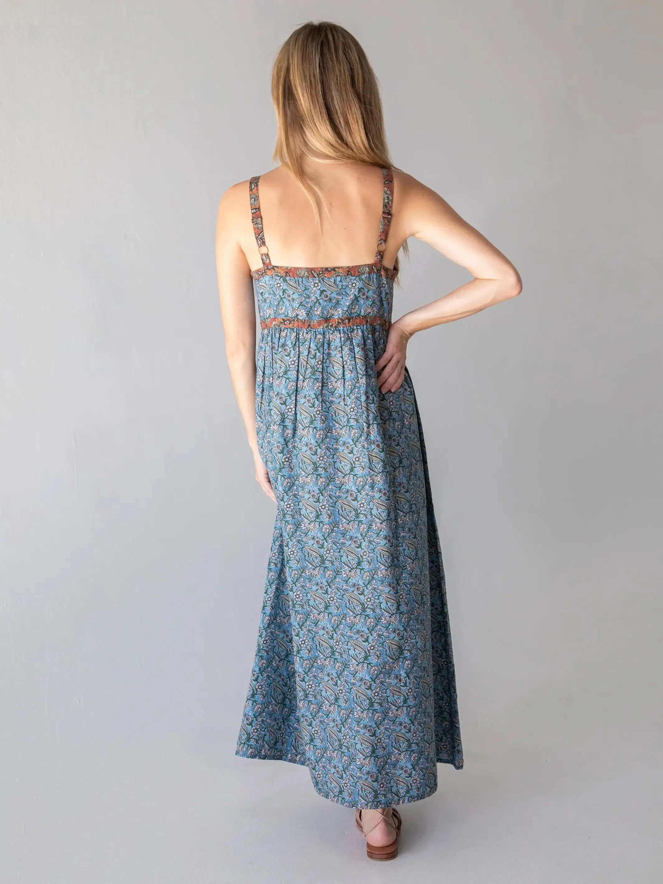 Sidney Maxi Dress - Blue Floral Cotton sold by NATURAL LIFE product image thumbnail 4