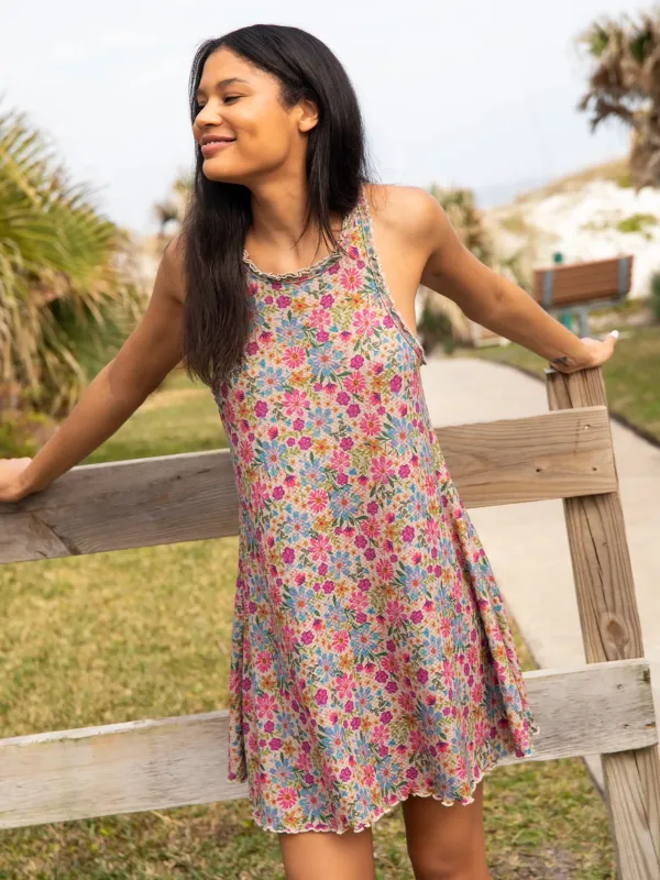 Daydreams Dress - Folky Sprigs Cream sold by NATURAL LIFE