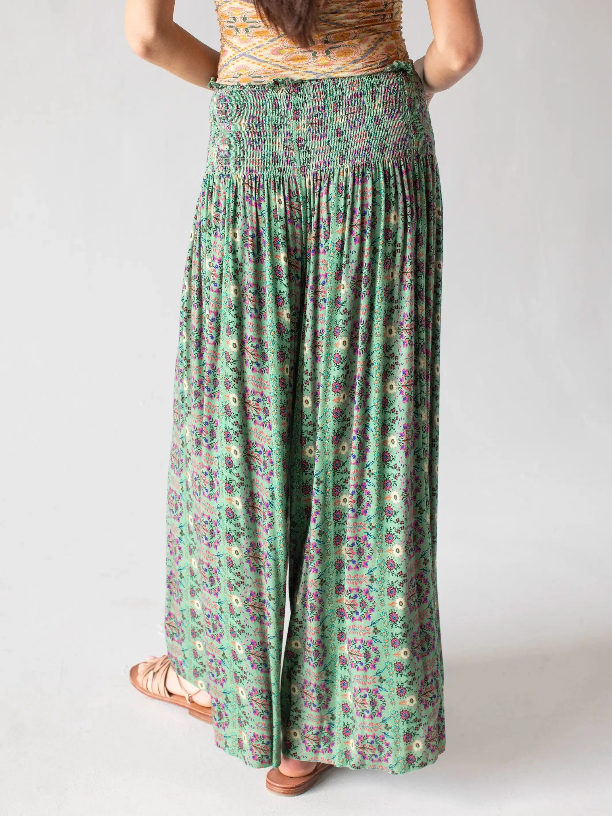 Make A Move Knit Palazzo Pant - Folk Garden Mint sold by NATURAL LIFE product image thumbnail 3