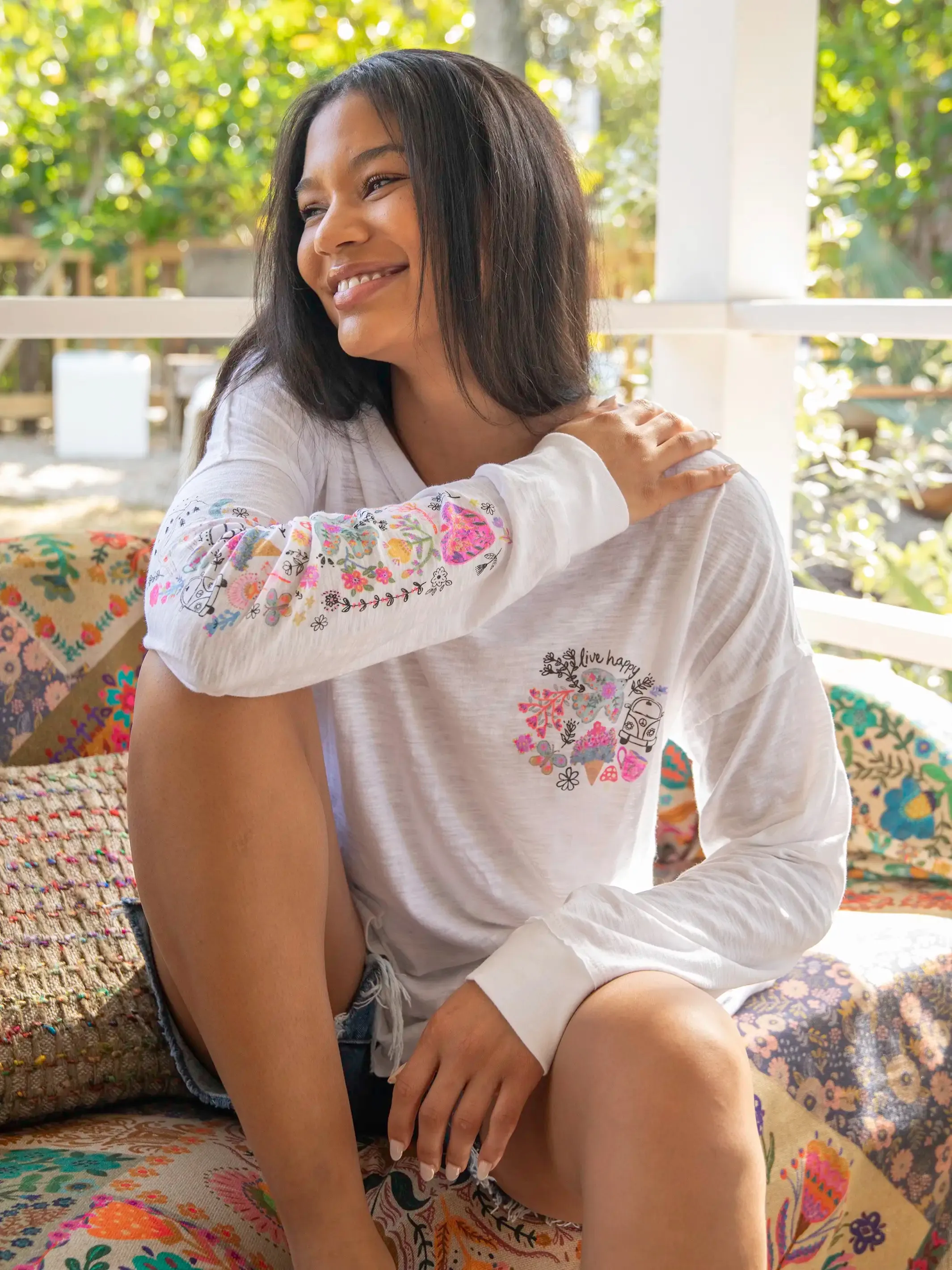 Cotton Doodle Tee - White sold by NATURAL LIFE