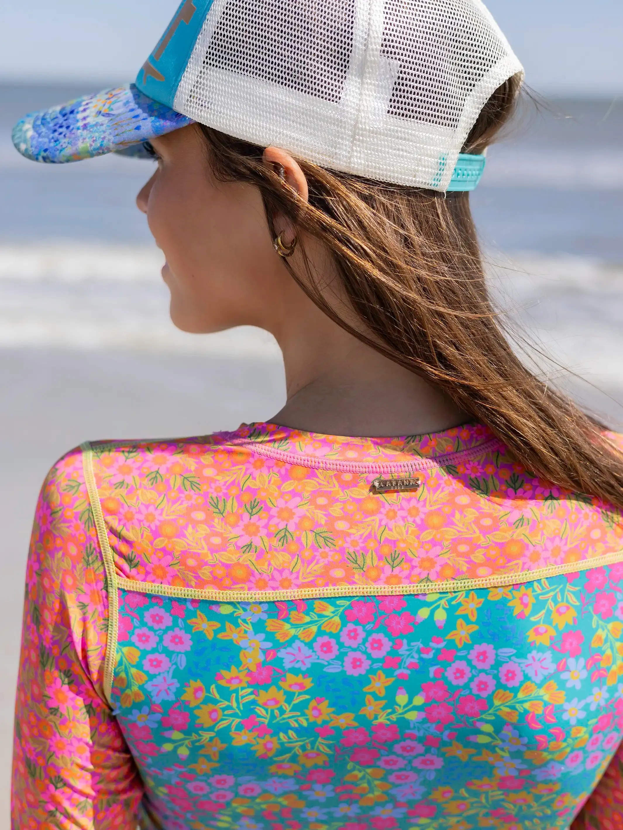 Cabana Life x Natural Life Rashguard - Neon Turquoise Floral sold by NATURAL LIFE product image thumbnail 4