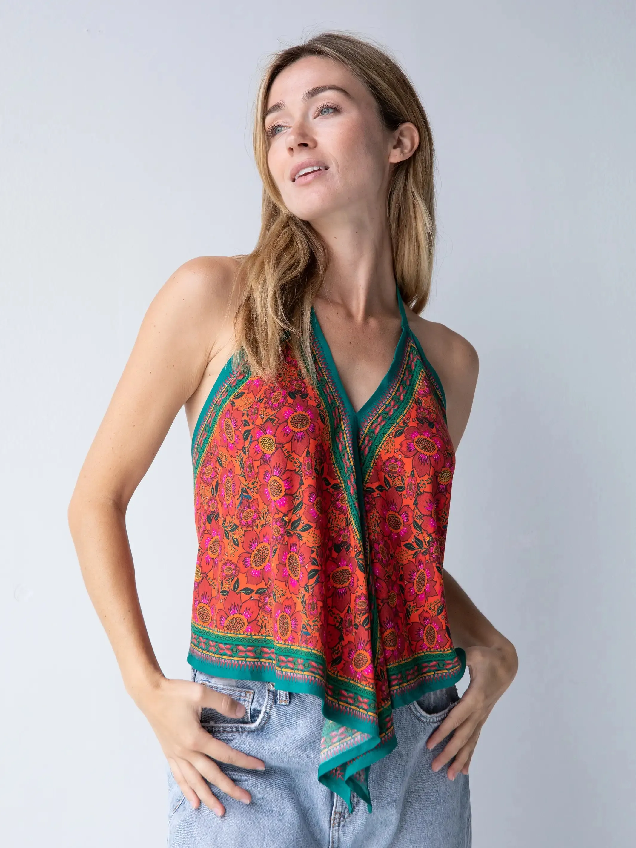 Isla Halter Top - Burnt Orange Floral sold by NATURAL LIFE product image thumbnail 4
