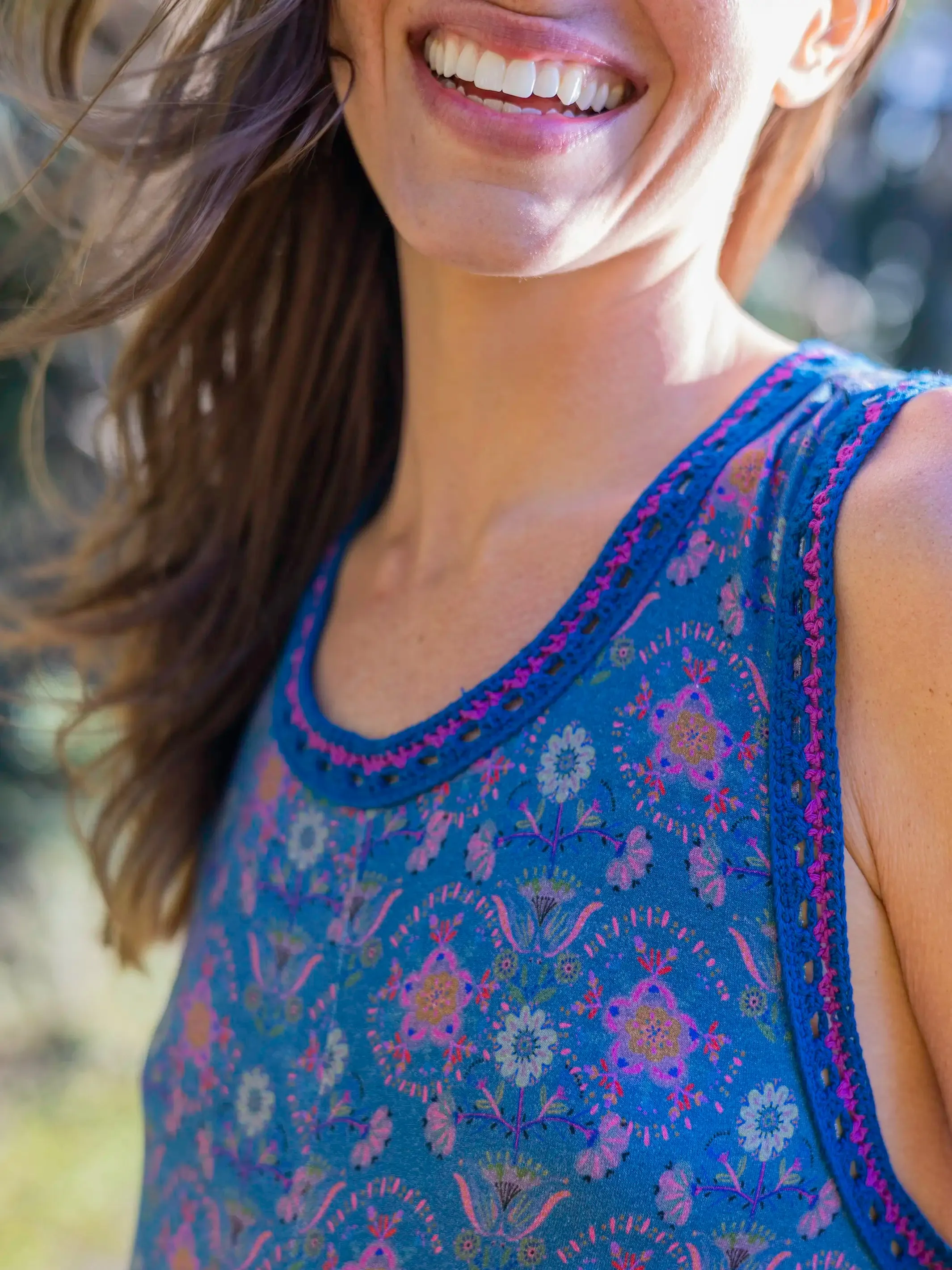 Willow Jumpsuit - Dusty Blue Medallions sold by NATURAL LIFE product image thumbnail 2