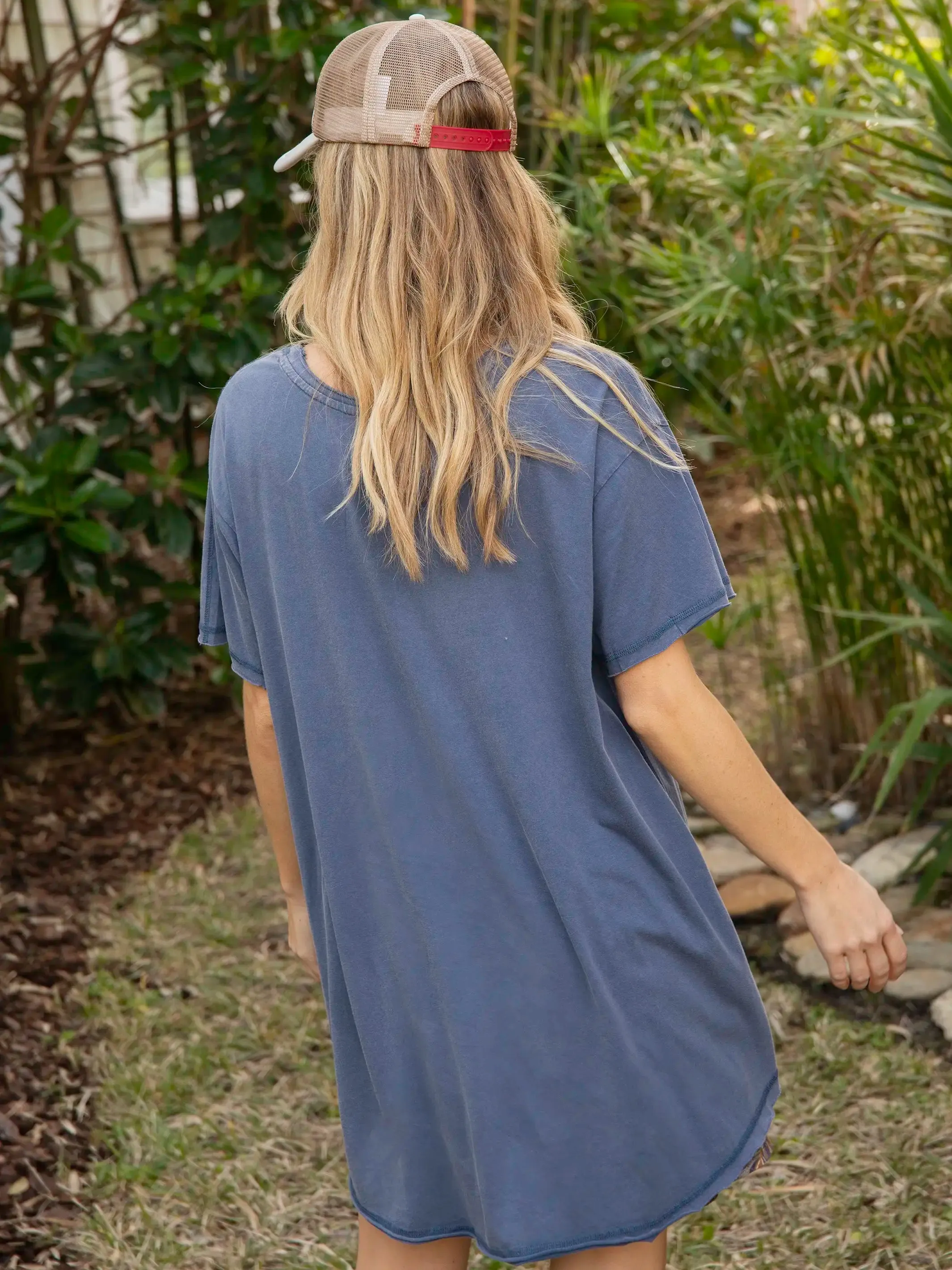 Blake Oversized Cotton Tee - Indigo sold by NATURAL LIFE product image thumbnail 2