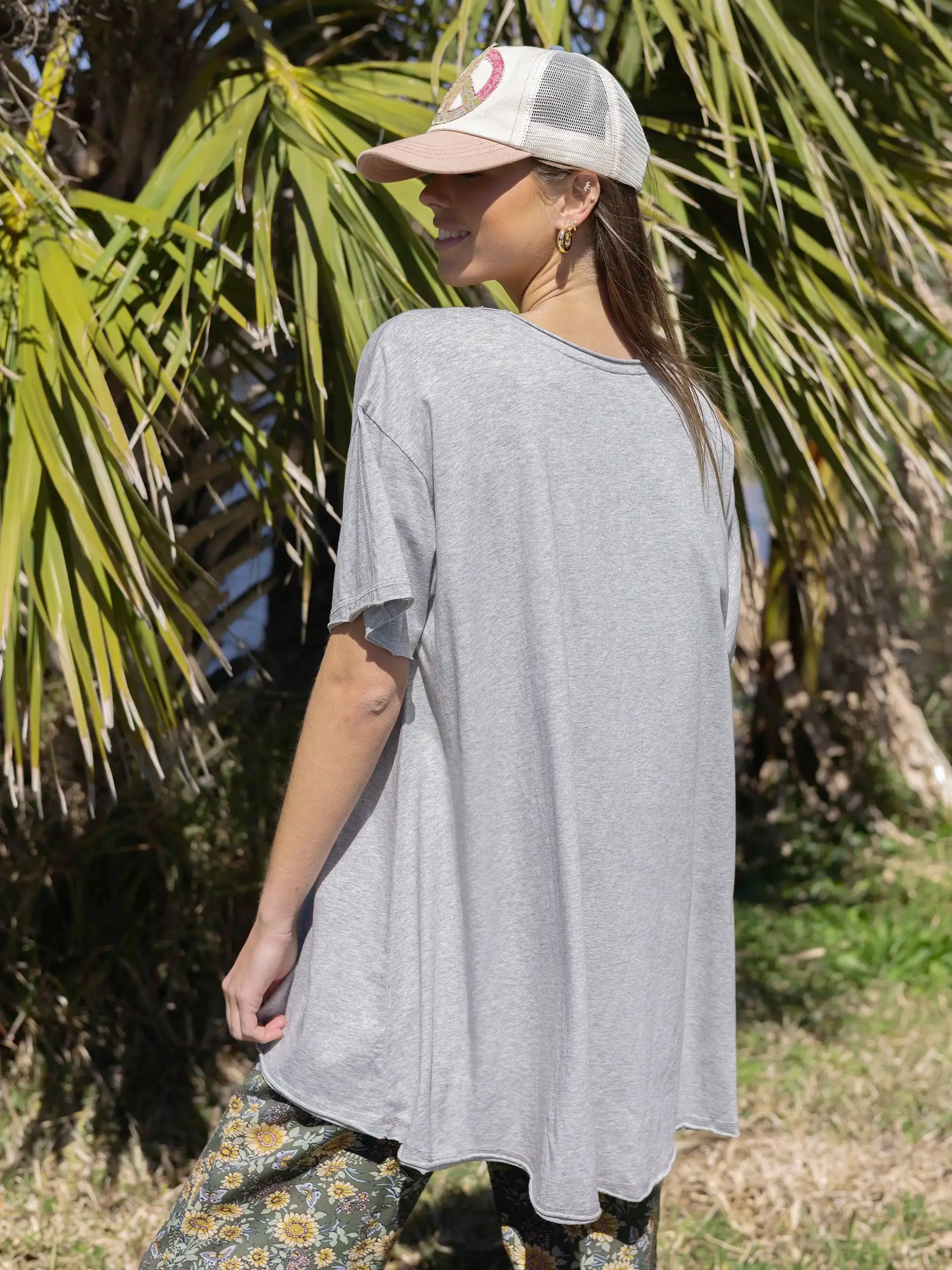 Blake Oversized Cotton Tee - Heather Grey sold by NATURAL LIFE product image thumbnail 2