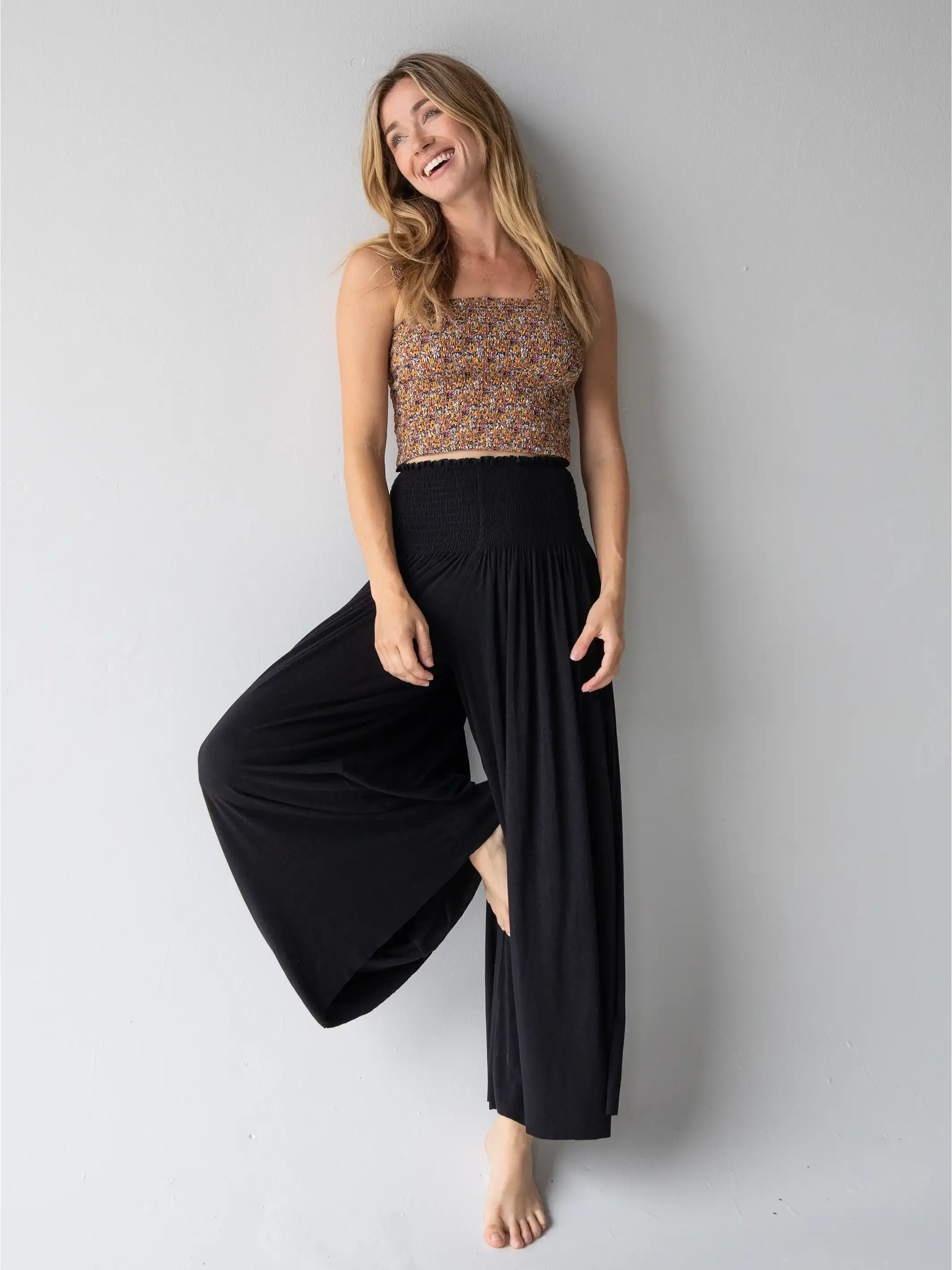 Make A Move "ButterSoft" Knit Palazzo Pant - Black sold by NATURAL LIFE product image thumbnail 2