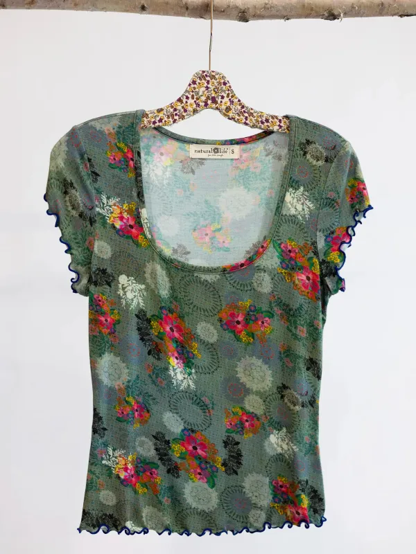 Devon "ButterSoft" Short Sleeve Top - Turquoise Pink Mandala sold by NATURAL LIFE