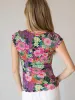 Devon "ButterSoft" Short Sleeve Top - Pink Painted Garden sold by NATURAL LIFE