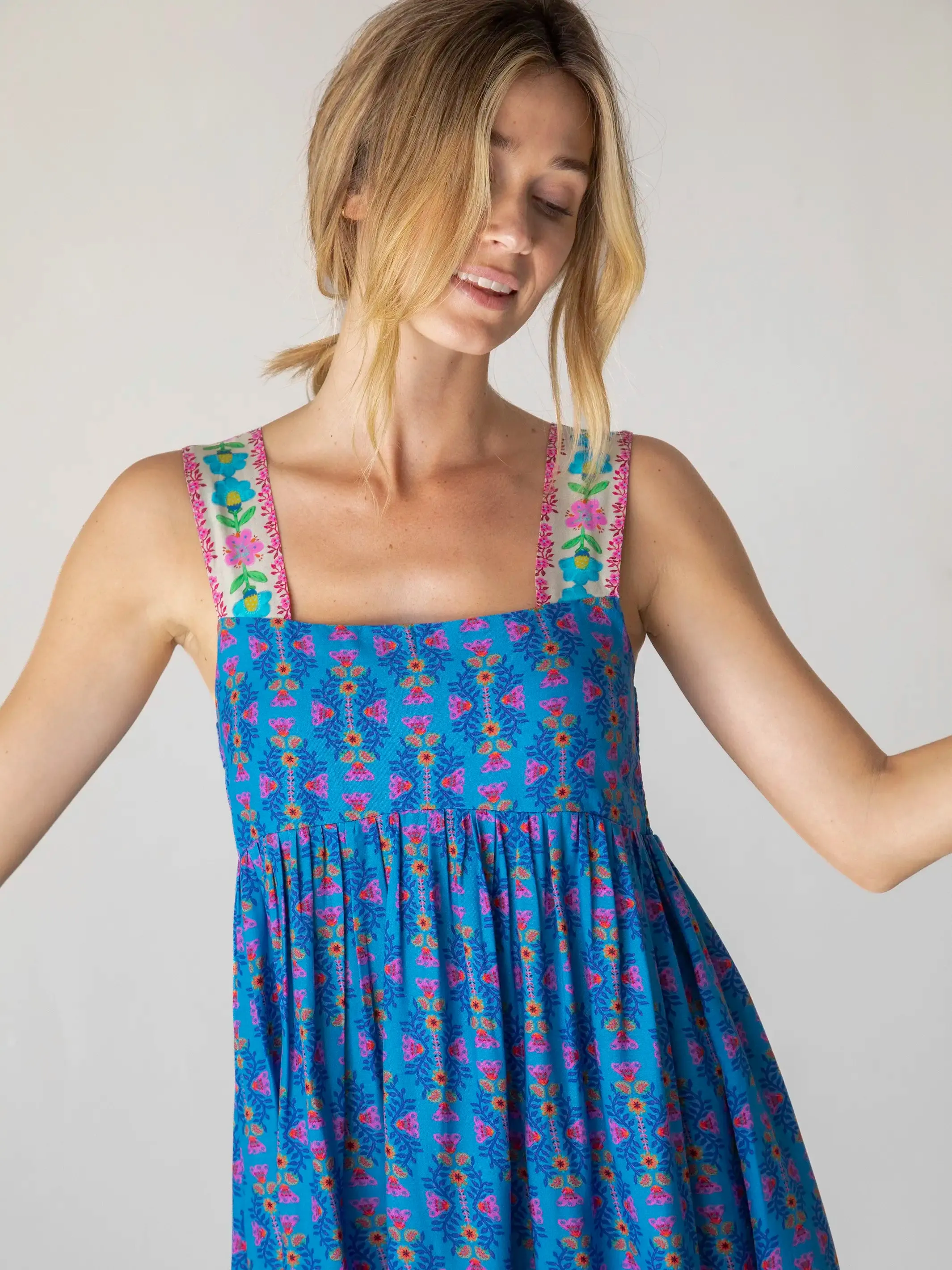 Tricia Mini Dress - Medallion Diamond Vines sold by NATURAL LIFE