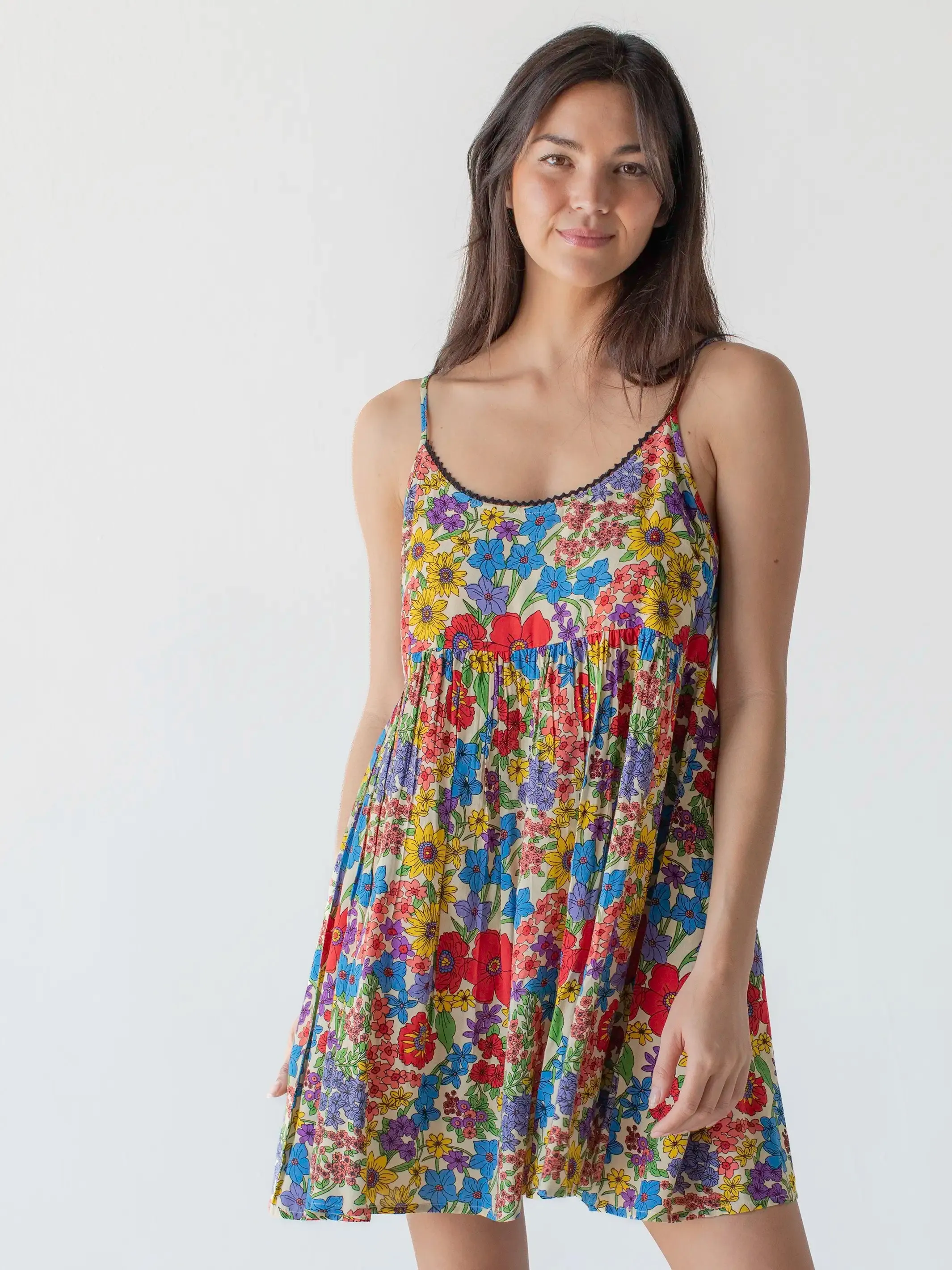 Gigi Mini Dress - Multicolored Calico Floral sold by NATURAL LIFE product image thumbnail 3
