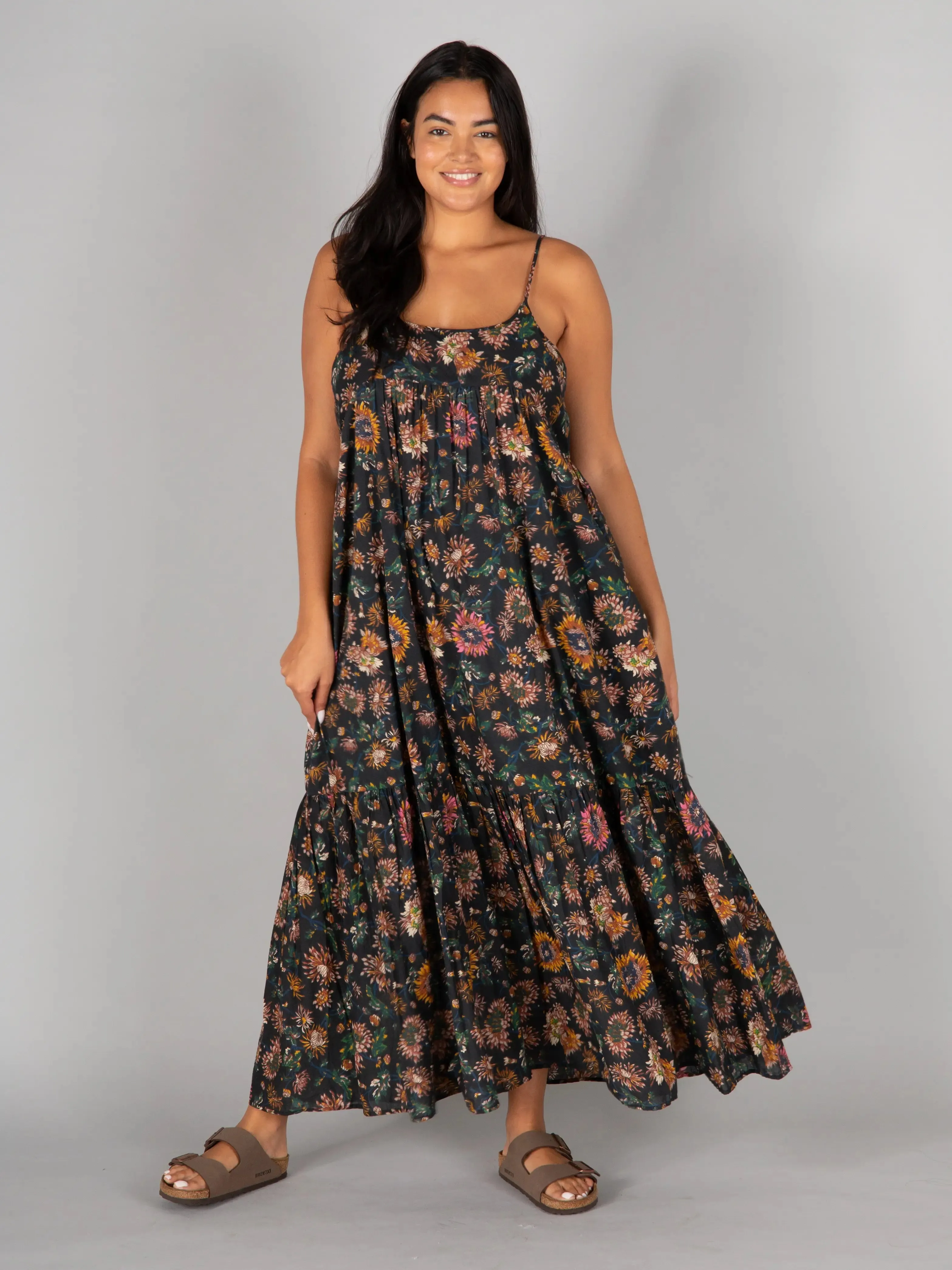 Journey Boho Cotton Maxi Dress - Black Floral sold by NATURAL LIFE product image thumbnail 4