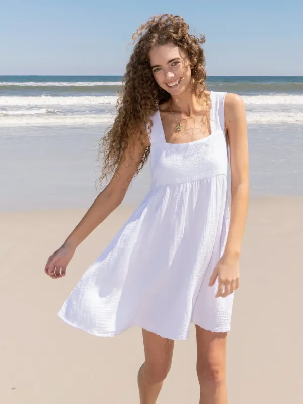 Tricia Mini Dress - White Cotton Gauze sold by NATURAL LIFE