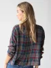 Montana Cotton Top - Navy Red Plaid Gauze sold by NATURAL LIFE