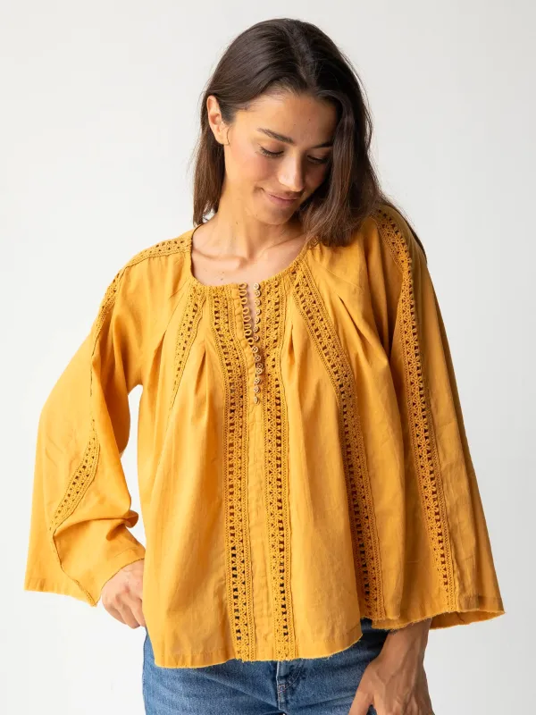 Emma Cotton Crochet Top - Honey sold by NATURAL LIFE