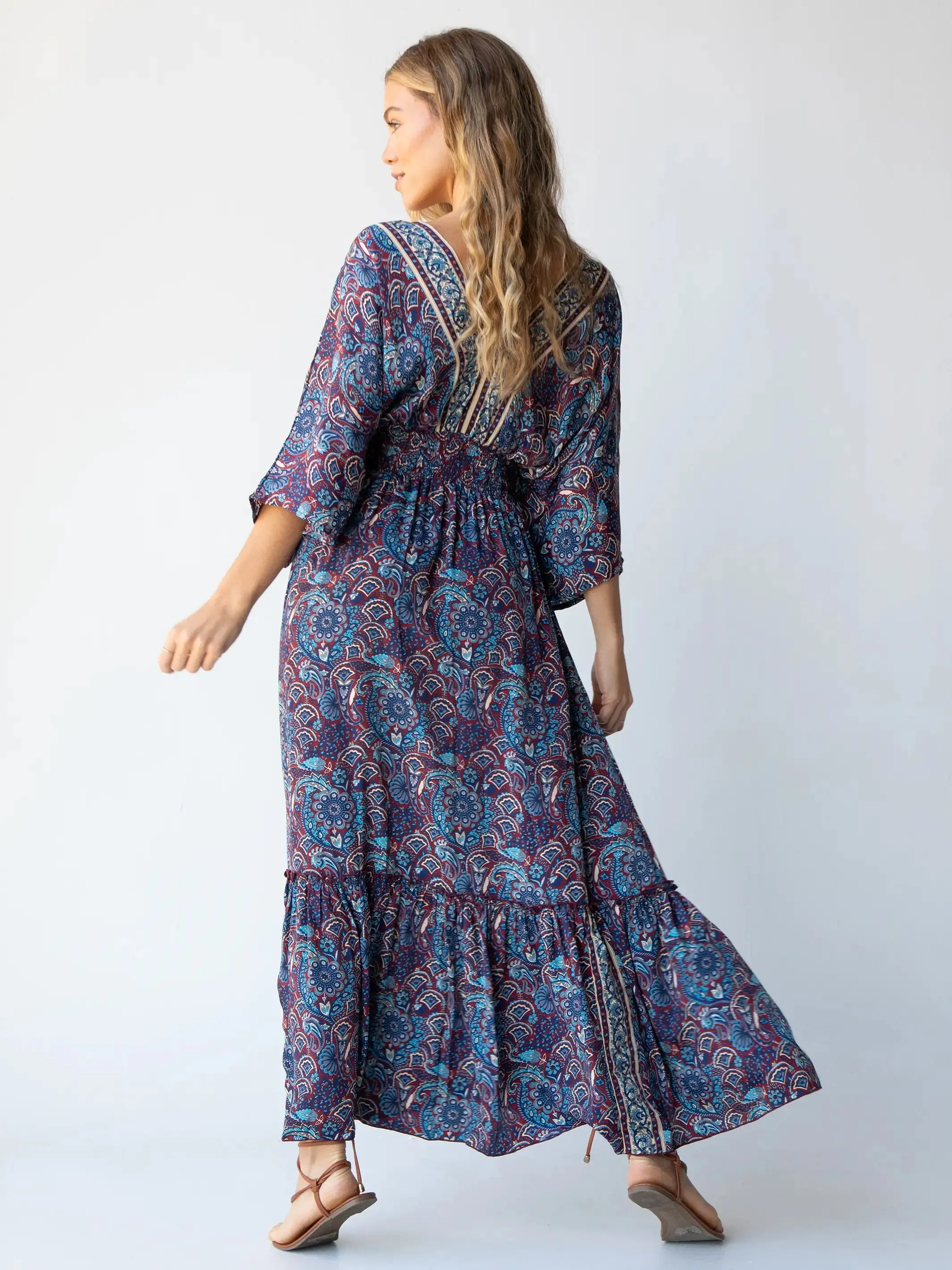 Celia Maxi Dress - Paisley Cranberry sold by NATURAL LIFE product image thumbnail 3