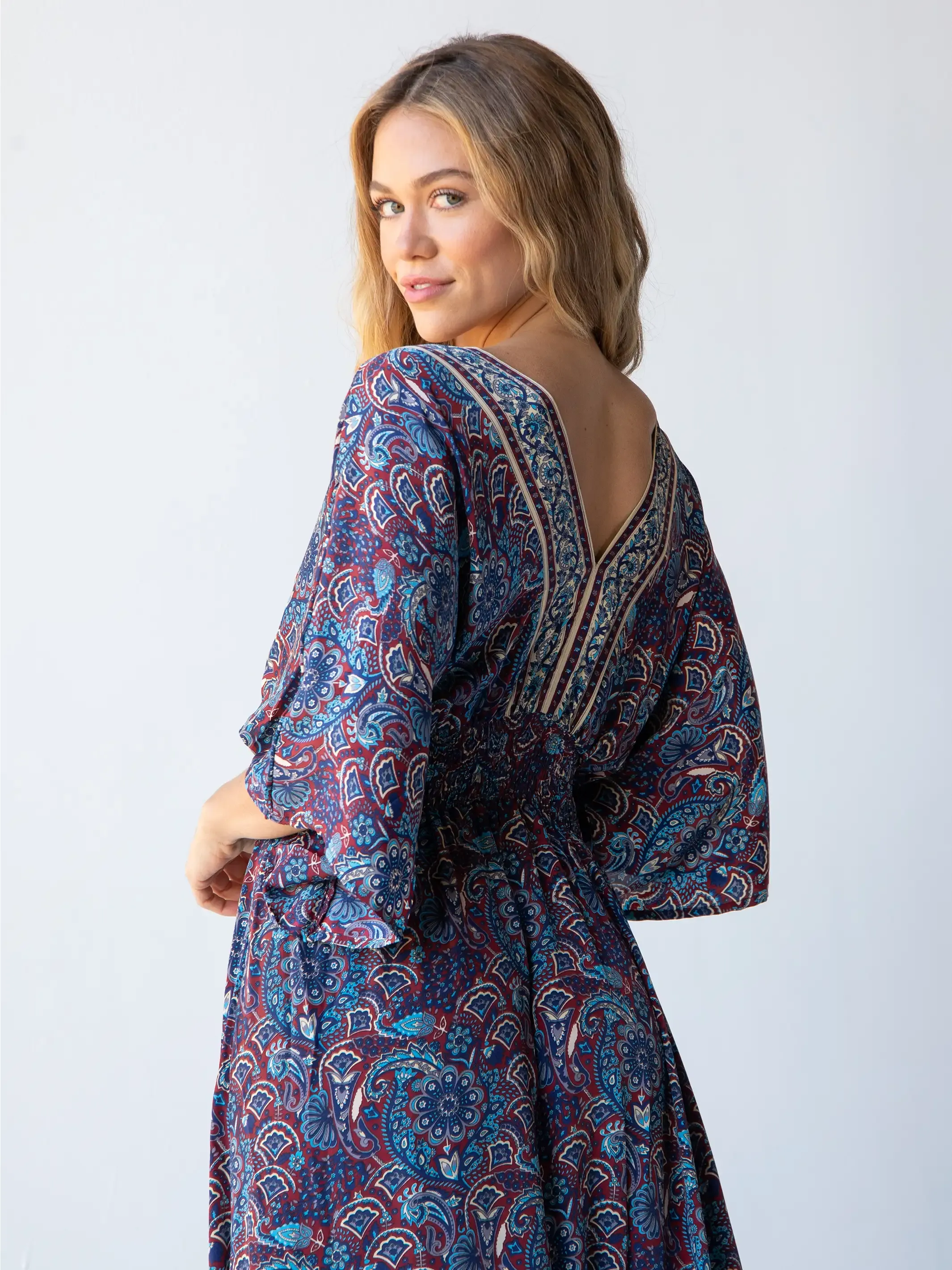 Celia Maxi Dress - Paisley Cranberry sold by NATURAL LIFE product image thumbnail 2