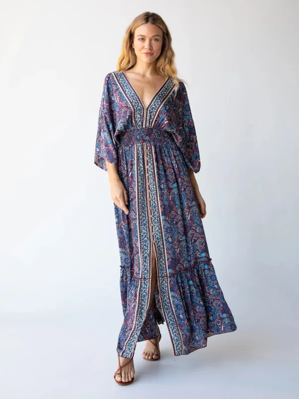 Celia Maxi Dress - Paisley Cranberry sold by NATURAL LIFE