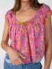 Camille Cotton Swing Top - Pink Painted Vines sold by NATURAL LIFE