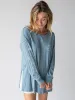 Oversized Cotton Doodle Tee - Light Blue sold by NATURAL LIFE