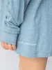 Oversized Cotton Doodle Tee - Light Blue sold by NATURAL LIFE