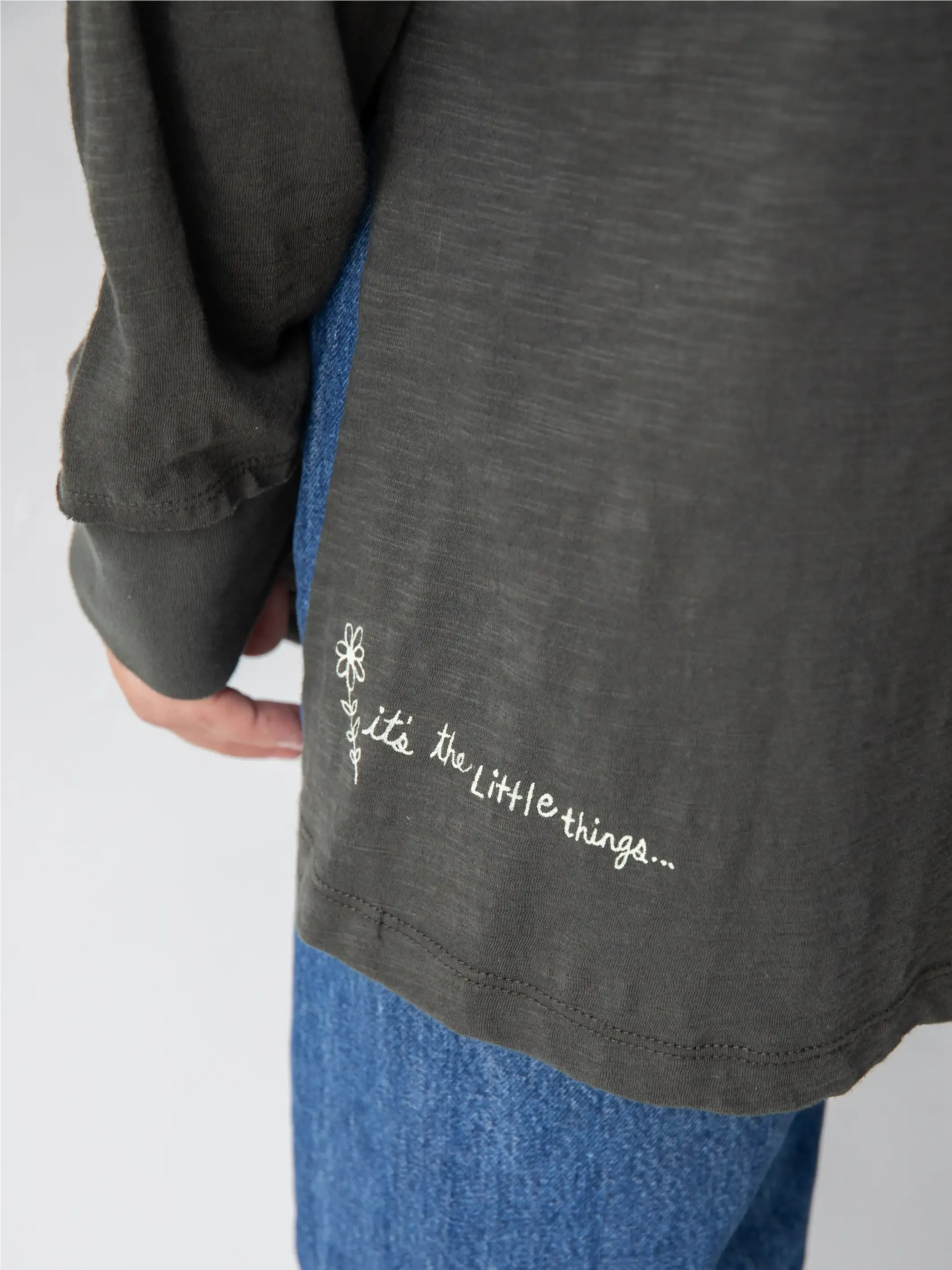 Oversized Cotton Doodle Tee - Washed Charcoal sold by NATURAL LIFE product image thumbnail 3