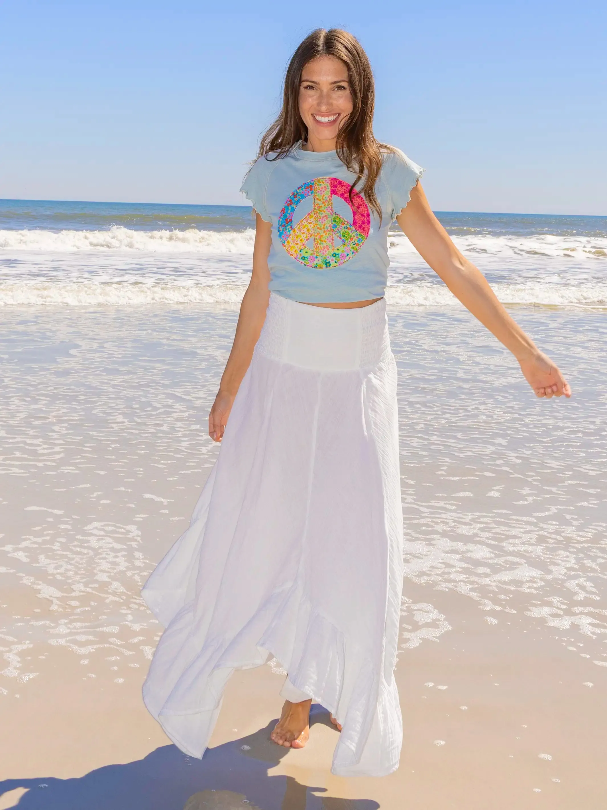 Feelin' Alive Convertible Cotton Midi Skirt - White sold by NATURAL LIFE
