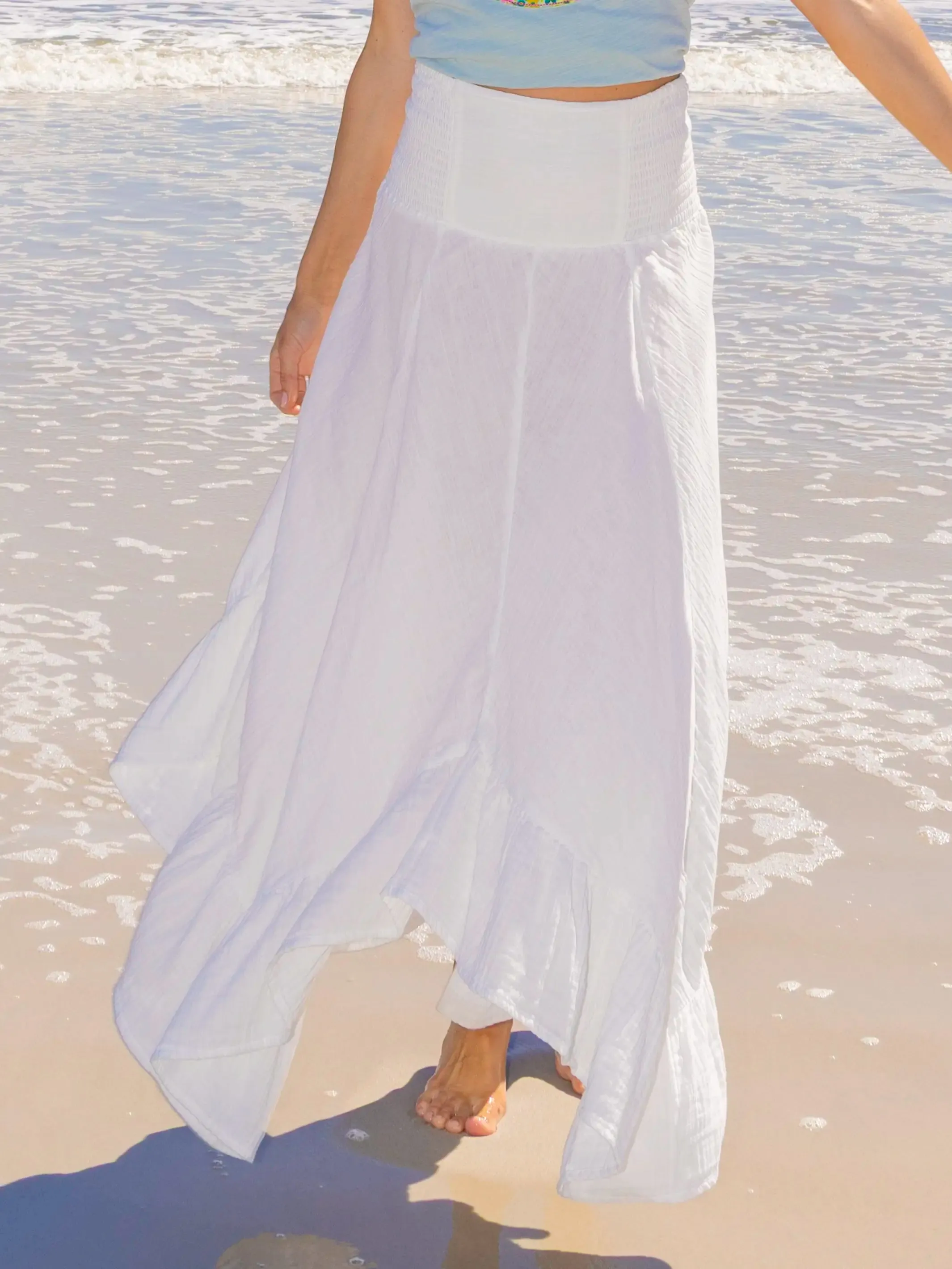 Feelin' Alive Convertible Cotton Midi Skirt - White sold by NATURAL LIFE product image thumbnail 2