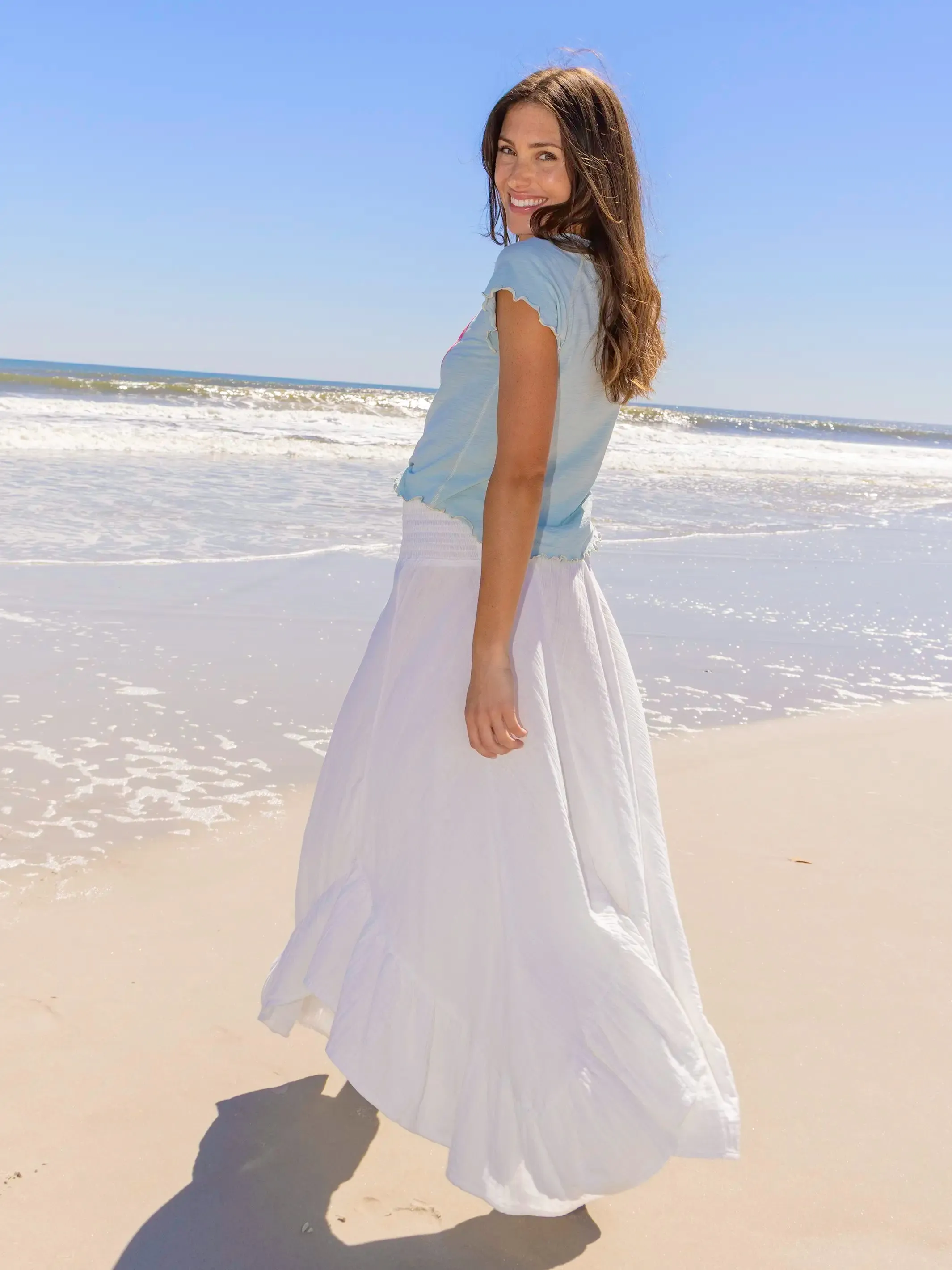 Feelin' Alive Convertible Cotton Midi Skirt - White sold by NATURAL LIFE product image thumbnail 3