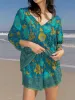 Maribel Shorts - Teal Sage Border sold by NATURAL LIFE