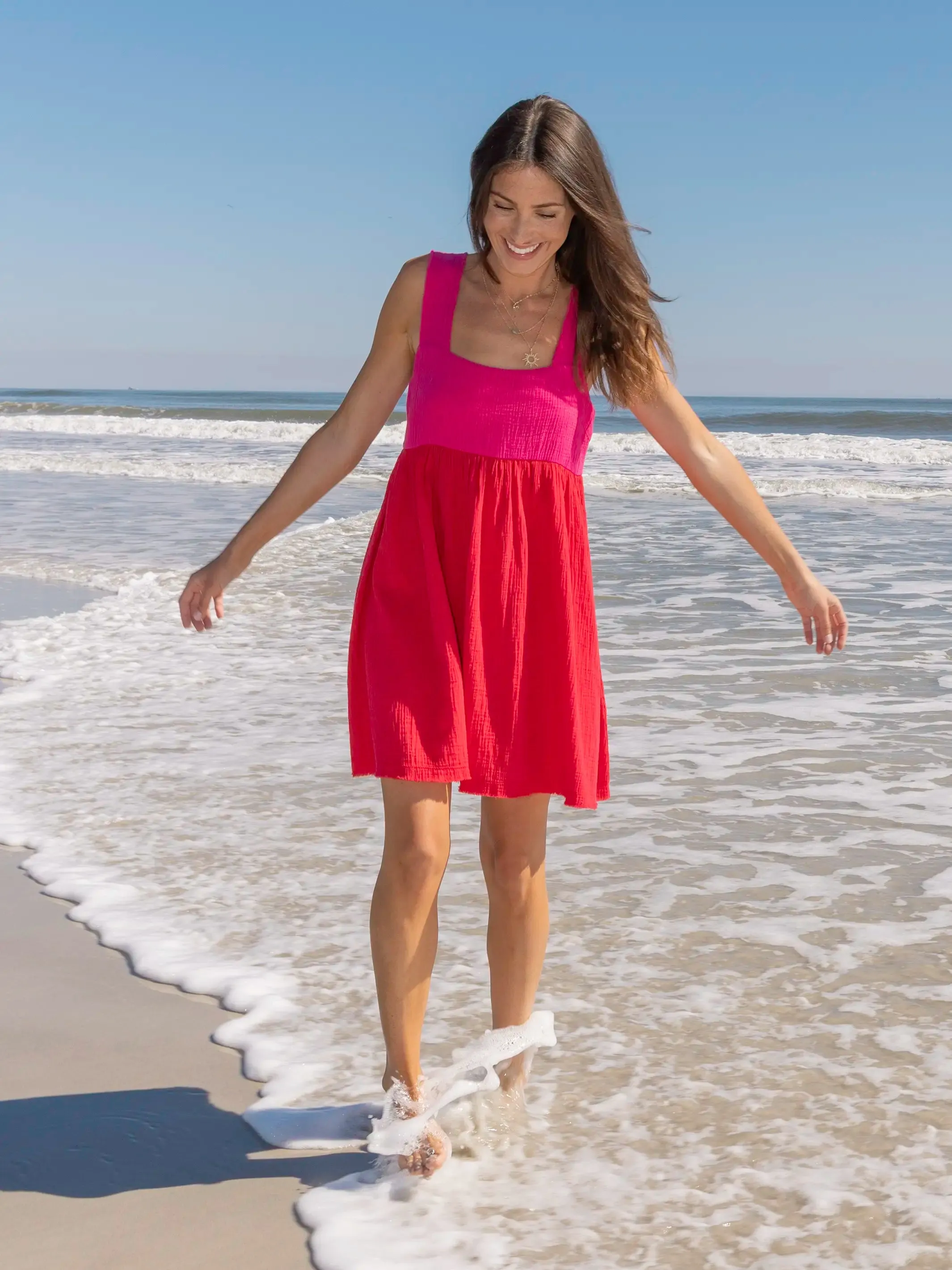 Tricia Mini Dress - Red Cotton Gauze sold by NATURAL LIFE product image thumbnail 2