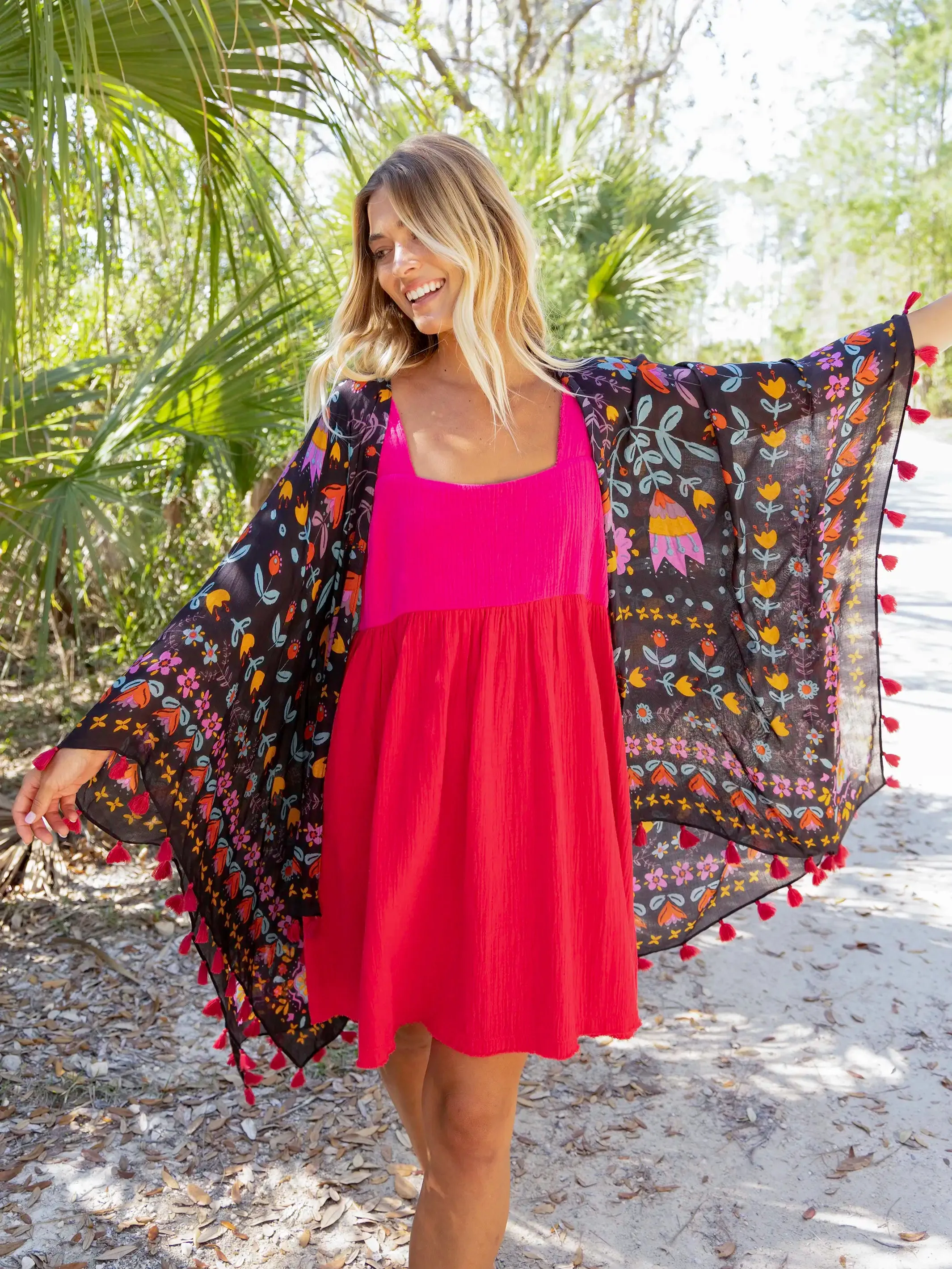 Tricia Mini Dress - Red Cotton Gauze sold by NATURAL LIFE product image thumbnail 3