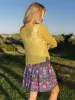 Malia Mini Skirt - Charcoal Folk Floral sold by NATURAL LIFE