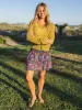 Malia Mini Skirt - Charcoal Folk Floral sold by NATURAL LIFE