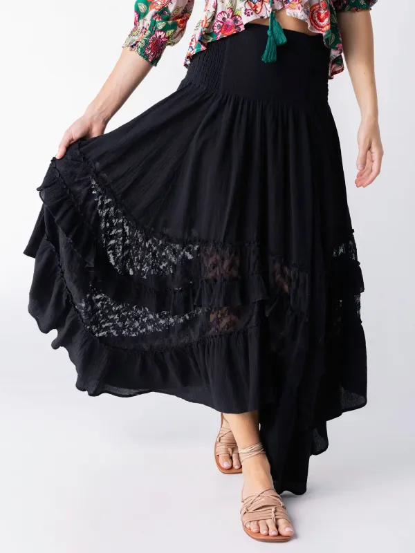 Feelin' Alive Lace Midi Skirt - Black sold by NATURAL LIFE