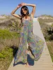 Gabi Jumpsuit - Blue Watercolor Patchwork sold by NATURAL LIFE