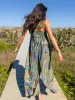 Gabi Jumpsuit - Blue Watercolor Patchwork sold by NATURAL LIFE