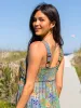 Gabi Jumpsuit - Blue Watercolor Patchwork sold by NATURAL LIFE