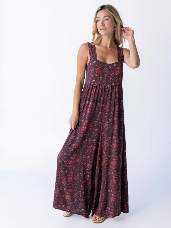 Tricia Jumpsuit - Brown Rust Floral sold by NATURAL LIFE