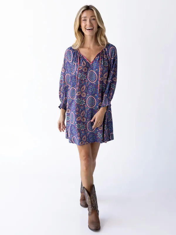 April Mini Dress - Blue Mauve Floral sold by NATURAL LIFE