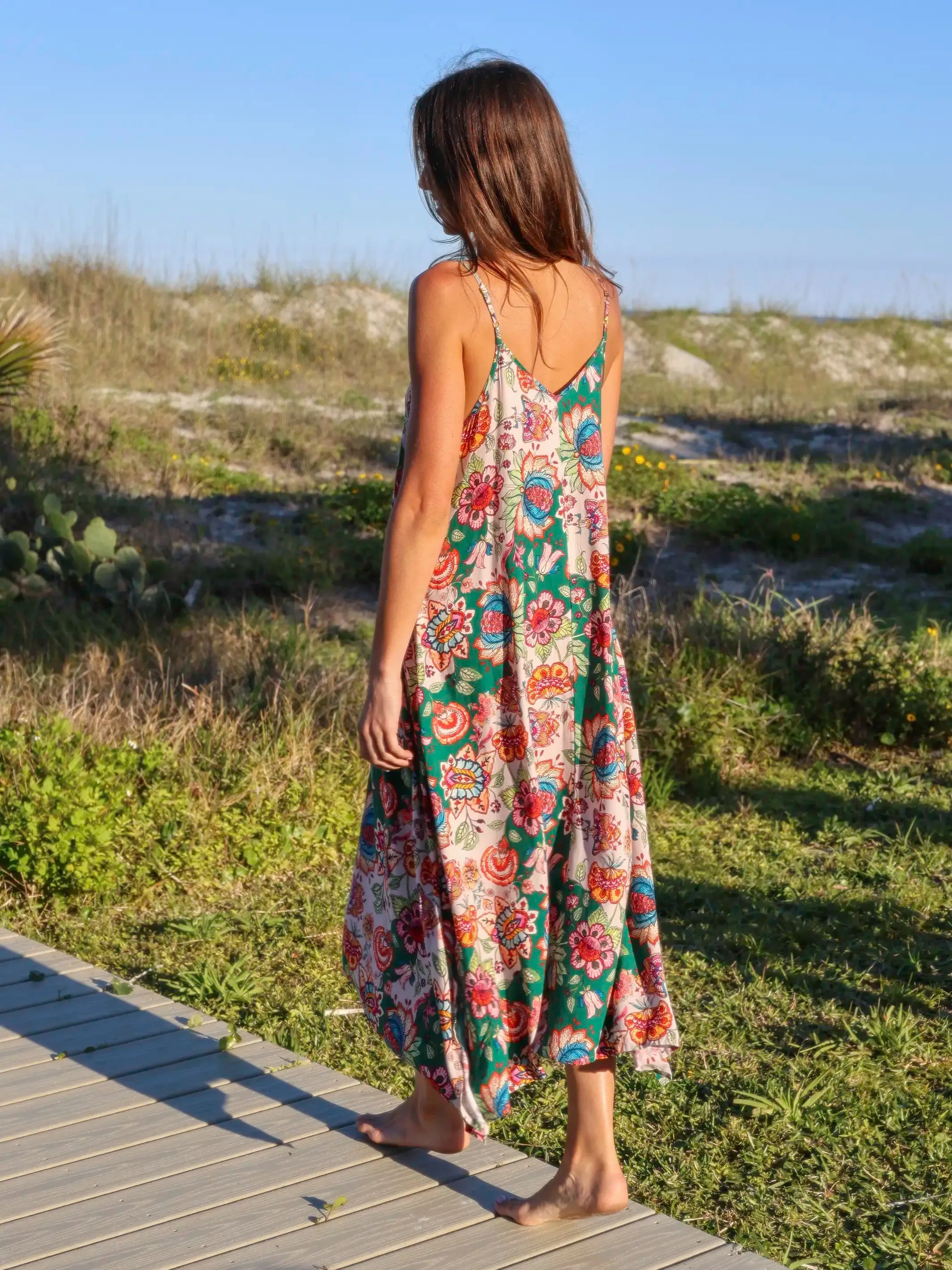 Katrina Midi Slip Dress - Multicolored Flung Floral sold by NATURAL LIFE product image thumbnail 2