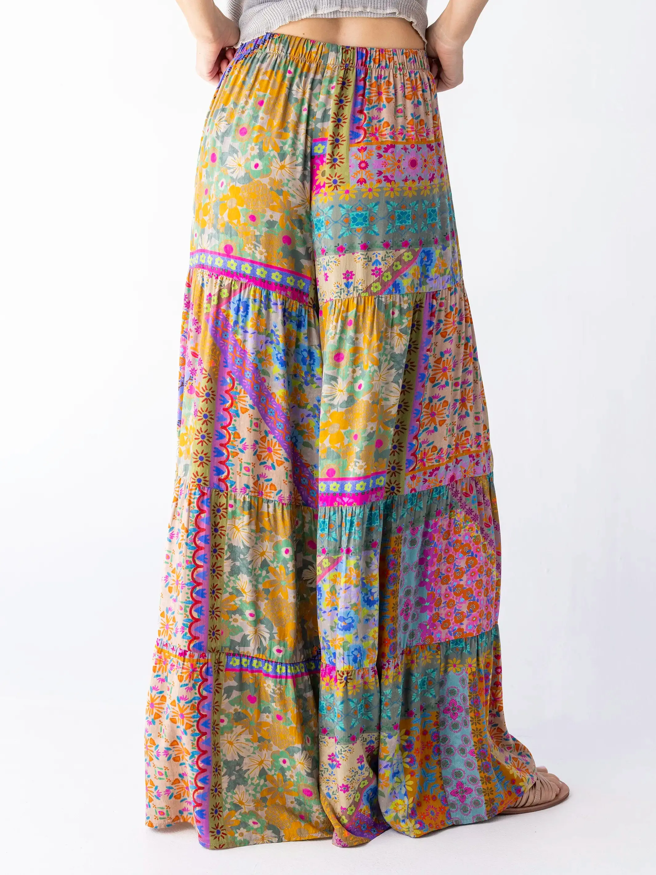 Patti Palazzo Pant - Folk Flower Patchwork sold by NATURAL LIFE product image thumbnail 5