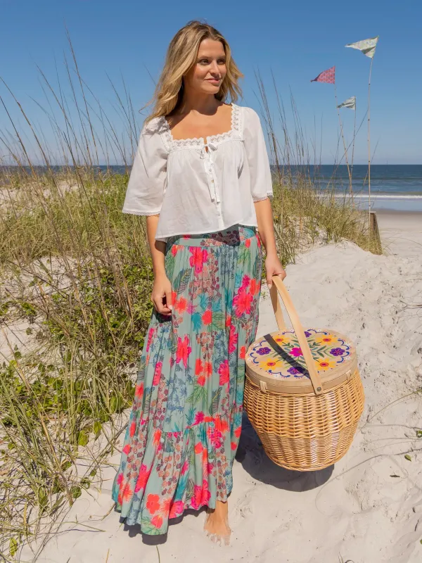 Hanna Convertible Maxi Skirt - Neon Tropical Floral sold by NATURAL LIFE