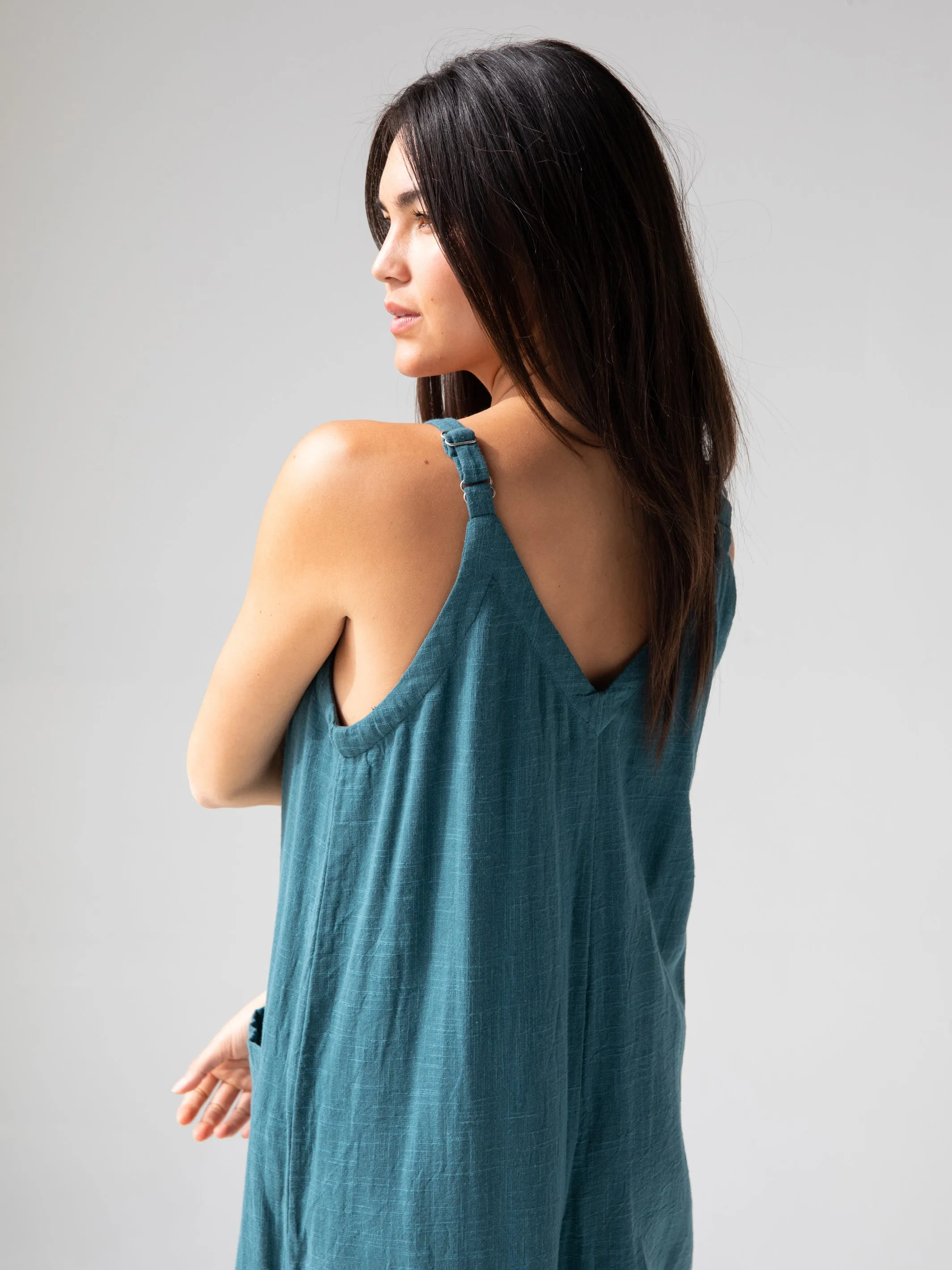 Chelsea Jumpsuit - Teal Cotton sold by NATURAL LIFE product image thumbnail 3