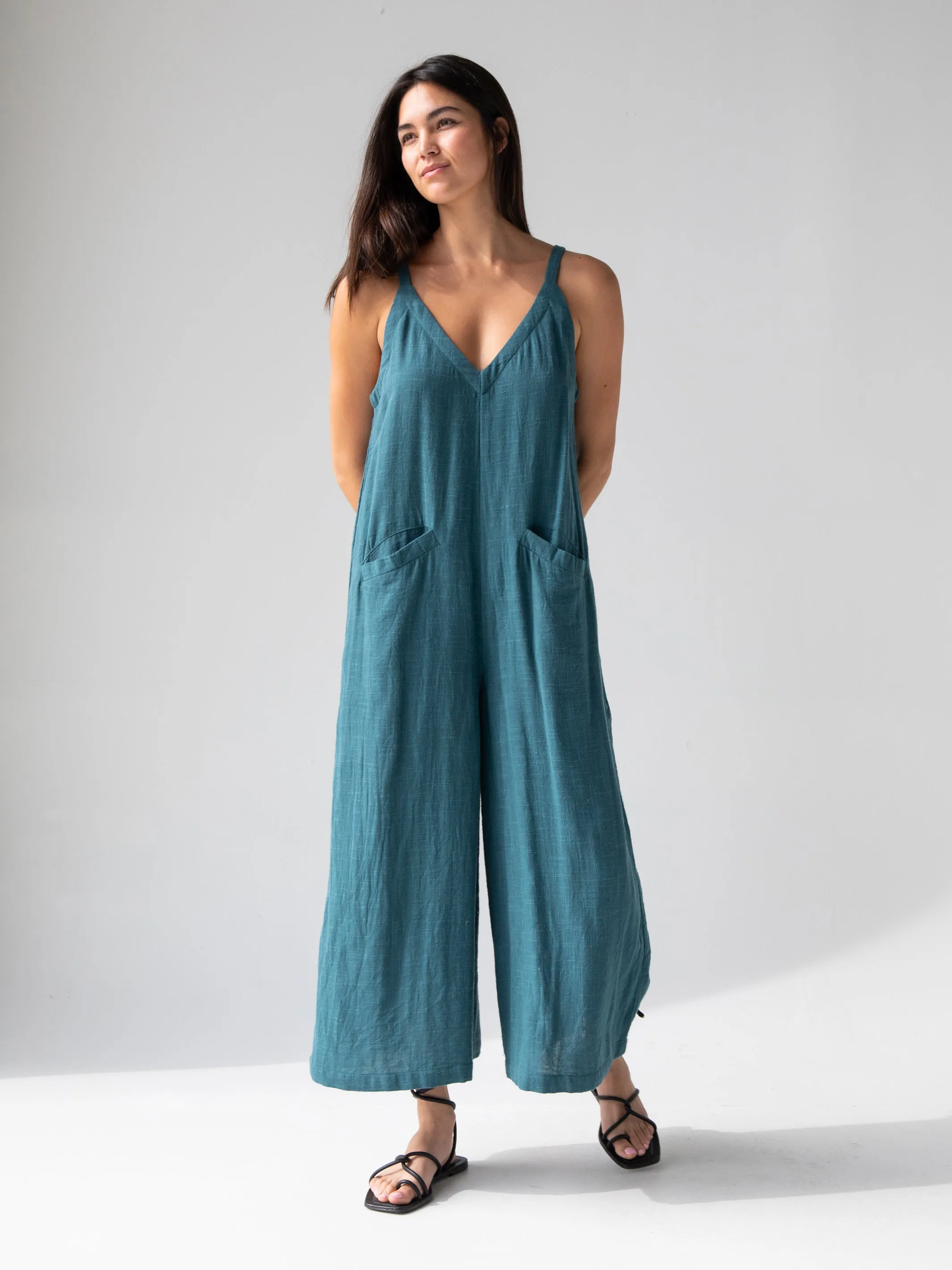 Chelsea Jumpsuit - Teal Cotton sold by NATURAL LIFE