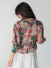 Elisa Ruffle Tie Top - Multicolored Flung Floral sold by NATURAL LIFE