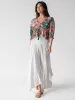 Elisa Ruffle Tie Top - Multicolored Flung Floral sold by NATURAL LIFE