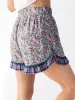 Get Up & Go Ruffle Shorts - Purple Fan Floral sold by NATURAL LIFE