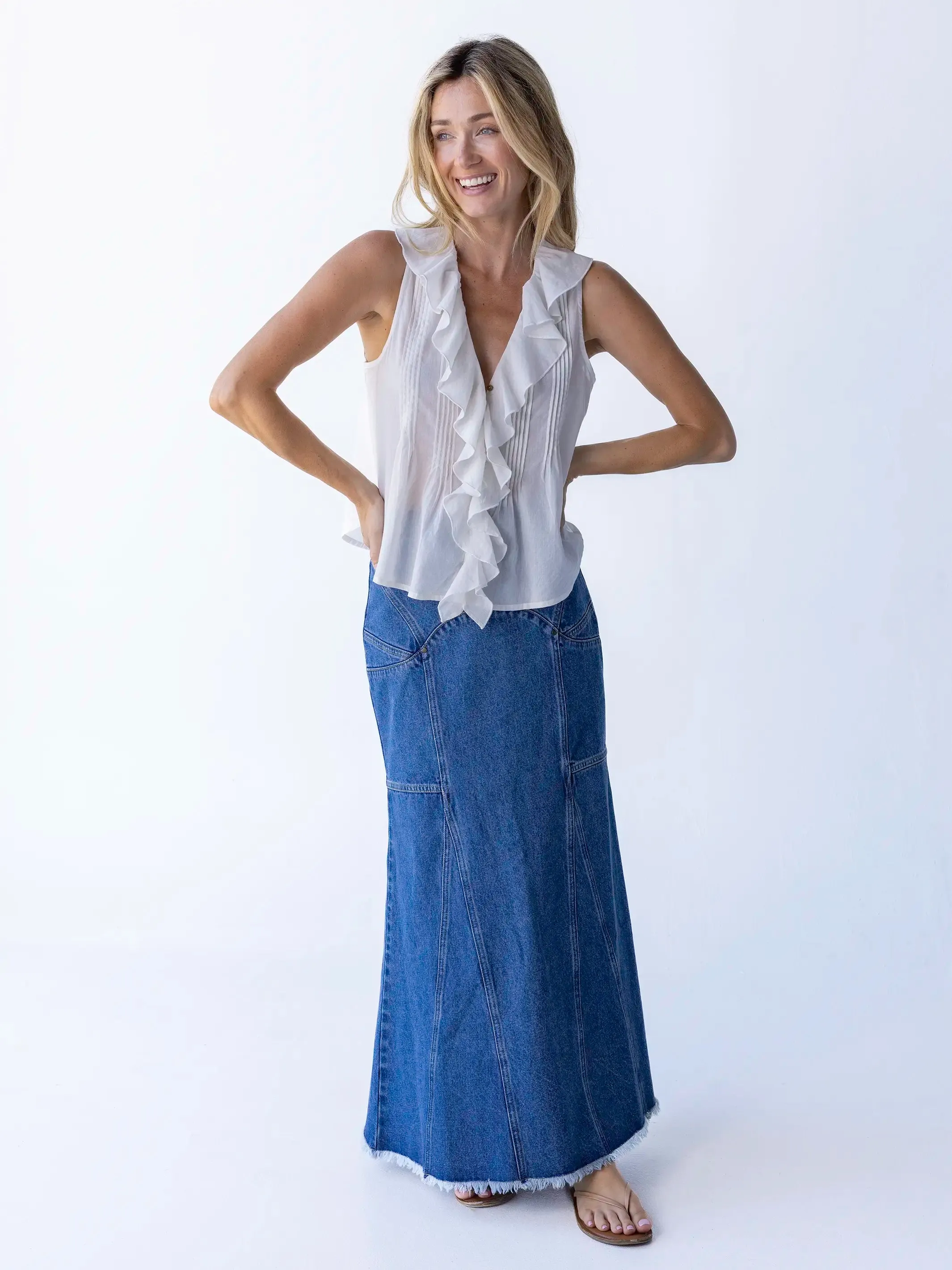 My Favorite Sleeveless Cotton Top - White sold by NATURAL LIFE product image thumbnail 3