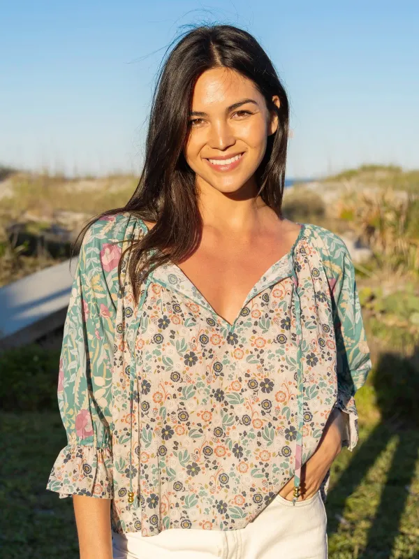 Magnolia Top - Seafoam Cotton sold by NATURAL LIFE