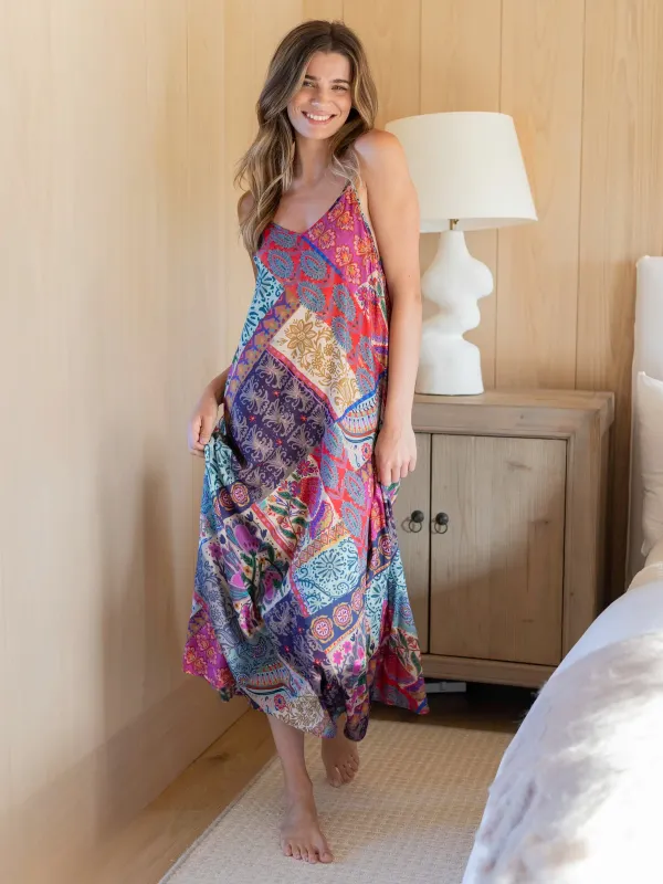 Gracie Slip Maxi Dress - Boho Blooms Patchwork sold by NATURAL LIFE